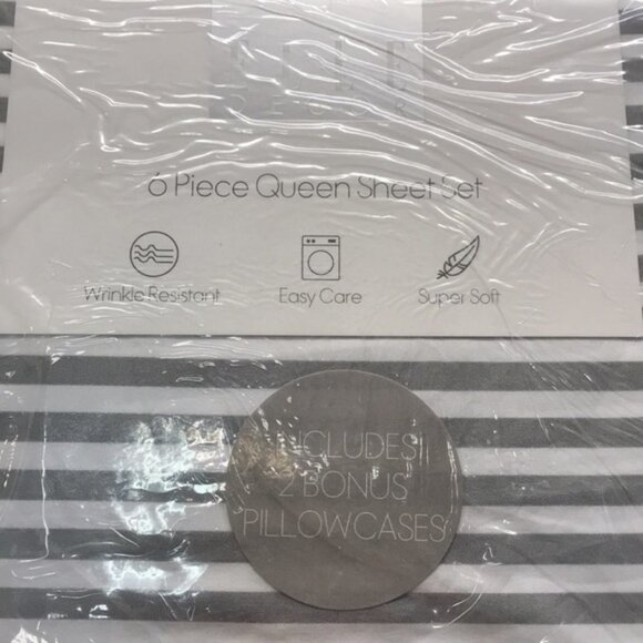 Elle Decor Printed Pattern 6-Piece Queen Sheet Set - Picture 4 of 6